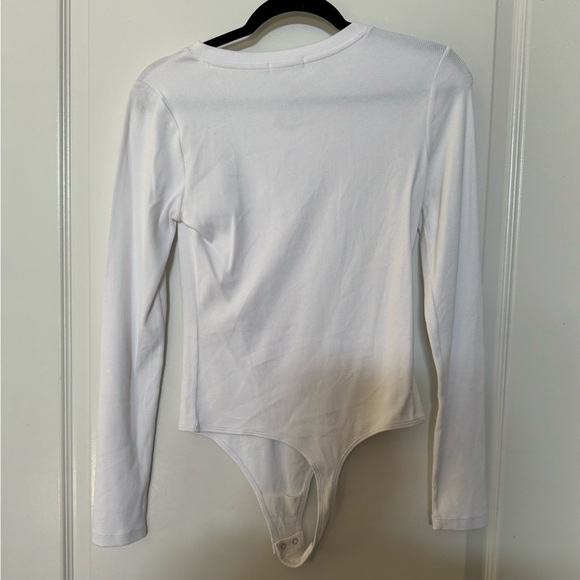 Z Supply White Ribbed Henley Bodysuit - Picture 2 of 3